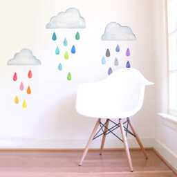 Rainbow Raindrops - Fabric Wall Decal Color Story Mej