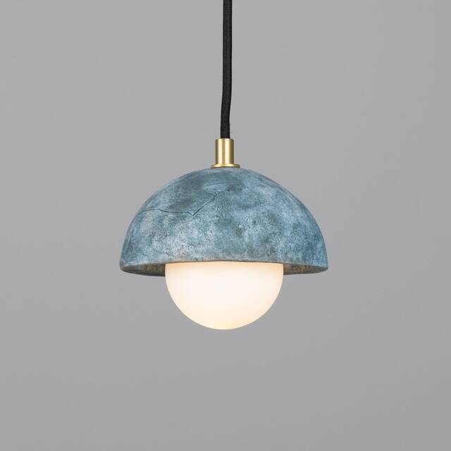 Ferox Small Ceramic Dome Pendant Light Blue Earth 5.5 - image 1