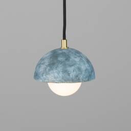 Ferox Small Ceramic Dome Pendant Light Blue Earth 5.5 - thumbnail 3