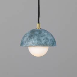 Ferox Small Ceramic Dome Pendant Light Blue Earth 5.5 - thumbnail 2