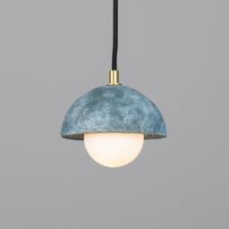Ferox Small Ceramic Dome Pendant Light Blue Earth 5.5