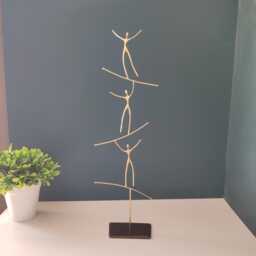"Handmade Bronze Balancing Act Sculpture ""The View Is Fantastic"