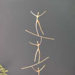 "Handmade Bronze Balancing Act Sculpture ""The View Is Fantastic" - thumbnail 2
