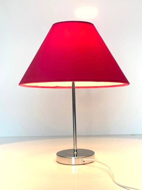 New Hq Luxurious Hot Pink Velvet Coolie Shaped Lamp Shade Pendant Light Useable For Both Ceiling & Table - image 1