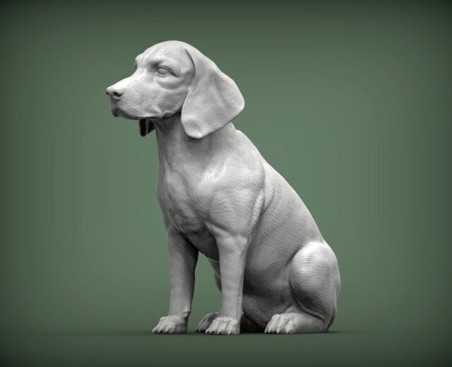 3D Printed Beagle Figurine Dog Lover Gift, Home Decor - image 1