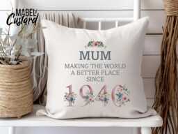 Personalised 85Th Birthday Gift, Birth Year Of Cushion - Any Year For Mum, Nanny, Grandma, Perfect Gift From Grandchildren - thumbnail 1