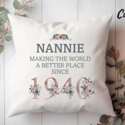 Personalised 85Th Birthday Gift, Birth Year Of Cushion - Any Year For Mum, Nanny, Grandma, Perfect Gift From Grandchildren - thumbnail 2