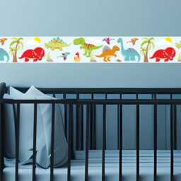 Dinosaur Border Wall Stickers Colourful Nursery Room Decor For Toddlers Bedroom & Playroom - thumbnail 2
