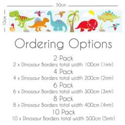 Dinosaur Border Wall Stickers Colourful Nursery Room Decor For Toddlers Bedroom & Playroom - thumbnail 3