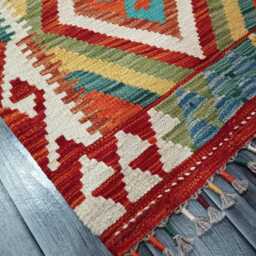 Classic Runner Rug, Handmade Artisan Afghan Turkish Scandinavian Navajo Bohemian Wool Flatweave Multicolour Kilim Rug 183x61 cm - thumbnail 2