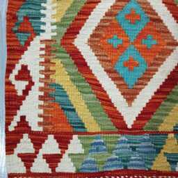 Classic Runner Rug, Handmade Artisan Afghan Turkish Scandinavian Navajo Bohemian Wool Flatweave Multicolour Kilim Rug 183x61 cm - thumbnail 4