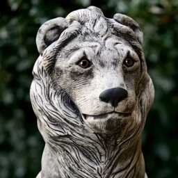 Concrete Lion Statue Outdoor Large Figurine Garden Animal Decoration Wildlife Ornament Front Door Sculpture Lion Lover Gift Yard Art - thumbnail 2