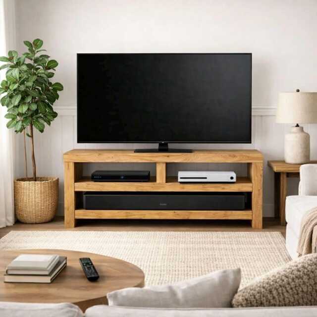 The Sound Bar Tv Stand Rustic Shabby Chic Hand Crafted Solid Wood Pine Oak - image 1