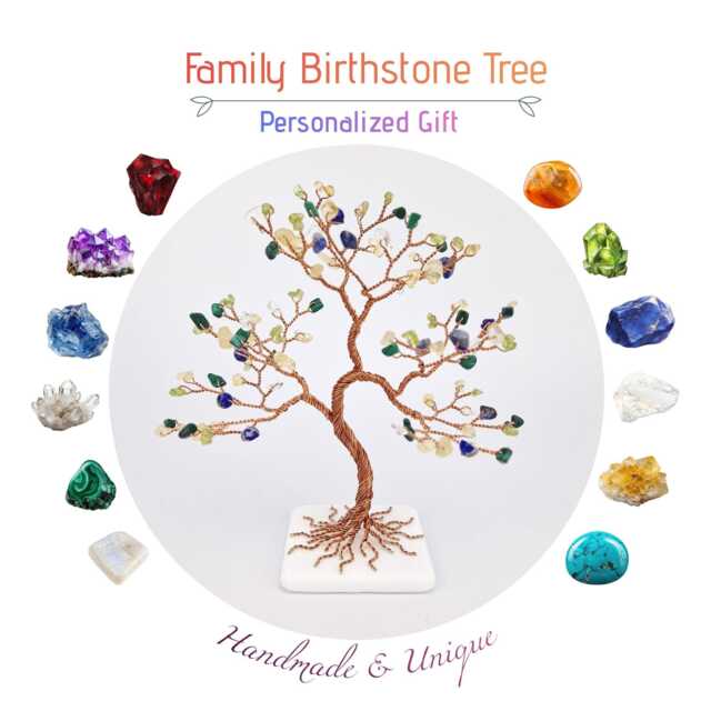 Custom Family Birthstone Tree, Personalized Tree Of Life - image 1