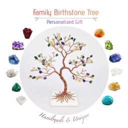 Custom Family Birthstone Tree, Personalized Tree Of Life - thumbnail 1