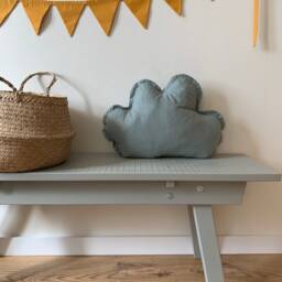 Dusty Mint Cloud Pillow Cotton Kids Room Decor - thumbnail 4