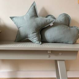 Dusty Mint Cloud Pillow Cotton Kids Room Decor - thumbnail 2
