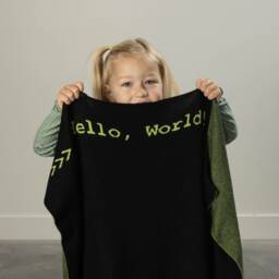 Code ~ Heirloom Knit Baby Blanket - Personalized, Machine Washable, Sustainable, Coding Theme - thumbnail 3