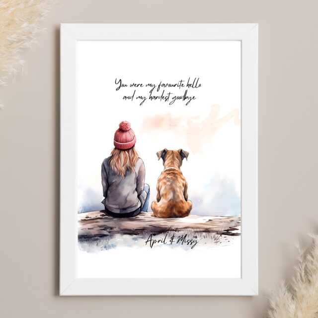 Dog Bereavement Gift, Pet Loss Gifts, Girl & Print, Memorial Loss, Rip, Of Losing A Dog, Passing Away - image 1