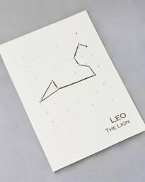 Leo Constellation Zodiac Art Print/Gold Foil Wall Astrology Home Decor July-August Birthday On Cream Or Navy