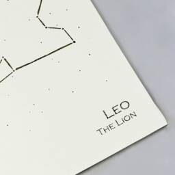 Leo Constellation Zodiac Art Print/Gold Foil Wall Astrology Home Decor July-August Birthday On Cream Or Navy - thumbnail 3