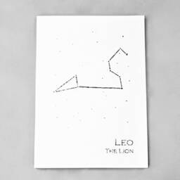 Leo Constellation Zodiac Art Print/Gold Foil Wall Astrology Home Decor July-August Birthday On Cream Or Navy - thumbnail 2