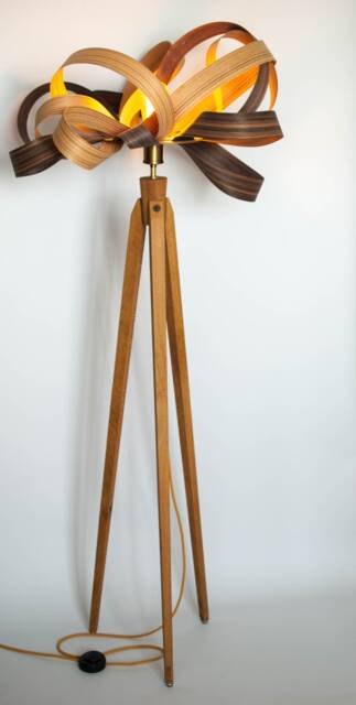 Tripod Floor Lamp Retro 60 - 70Iger Design Wood Veneer Standard Lamp - image 1