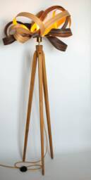 Tripod Floor Lamp Retro 60 - 70Iger Design Wood Veneer Standard Lamp