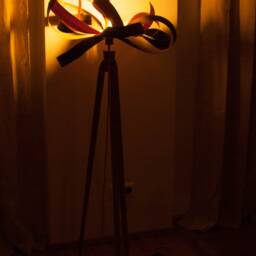 Tripod Floor Lamp Retro 60 - 70Iger Design Wood Veneer Standard Lamp - thumbnail 3