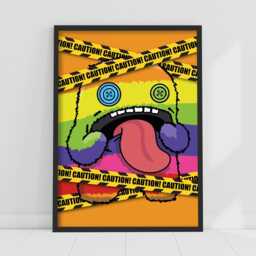Fuggler Wall Art Print - Oogah Boogah Rainbow Caution Poster - thumbnail 1