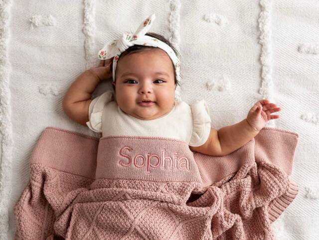 Keepsake Knit Baby Blanket - 100% Cotton Newborn Gift, Shower Welcome Mom To Be, Knitted, Gender Neutral