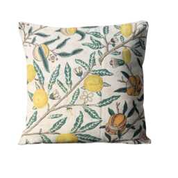 William Morris, Fruit, Sap Green/Tangerine, Cotton & Linen Blend Cushion Cover, Throw Pillow Home Decor, 16 X Inches - thumbnail 1
