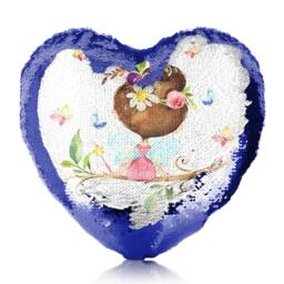 Personalized Sequin Heart Cushion, Fairy Design Pillow - thumbnail 4
