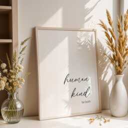 Human Kind, Be Both Quote Print - Inspirational Wall Art Mindful Home Decor Unframed - thumbnail 3