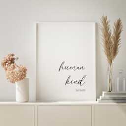 Human Kind, Be Both Quote Print - Inspirational Wall Art Mindful Home Decor Unframed - thumbnail 1