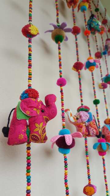Elephant Set B 100% Handmade Cute Doll Beads Curtain For Home Decoration - For Window - image 1