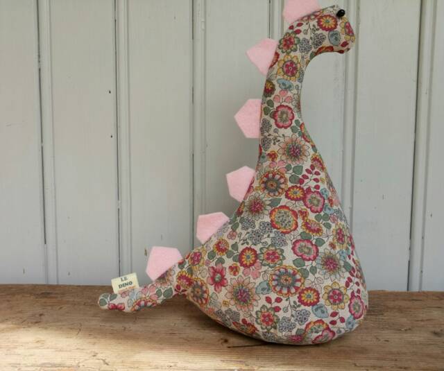 Dinosour Doorstop/Bookend - Floral Cotton -Flat-Packed Doorstop For Home Filling -Fun -Monster -Kids Room -Nursery - image 1
