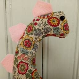 Dinosour Doorstop/Bookend - Floral Cotton -Flat-Packed Doorstop For Home Filling -Fun -Monster -Kids Room -Nursery - thumbnail 3