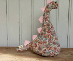 Dinosour Doorstop/Bookend - Floral Cotton -Flat-Packed Doorstop For Home Filling -Fun -Monster -Kids Room -Nursery - thumbnail 1