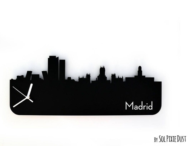 Madrid Skyline - Silhouette Wall Clock - image 1
