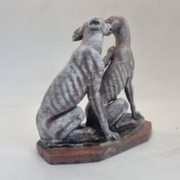 Marble Effect Townley Greyhound Statuette, Dog Ornament, 3D Printed Animal Figurine. Cute Puppy Gift Idea, Whippet Hound Bust, Statue - thumbnail 2