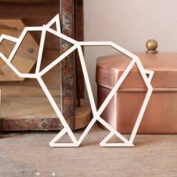 Charming Set Of 6 Animals Geometric Decoration Living Animal Modern Minimalist Wood Laser Art - thumbnail 3