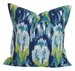 Blue Throw Pillows, Green Pillow Covers For 18x18 Decorative Inserts - thumbnail 1