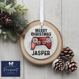Personalised Gaming Christmas Decoration - Gamer Ornament Kids Eve Box Filler Fan Gift - thumbnail 2
