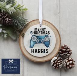 Personalised Gaming Christmas Decoration - Gamer Ornament Kids Eve Box Filler Fan Gift