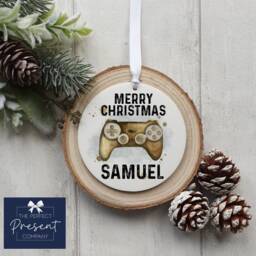 Personalised Gaming Christmas Decoration - Gamer Ornament Kids Eve Box Filler Fan Gift - thumbnail 3