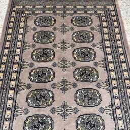 2.6x4 Sepia Color Hand Knotted Wool Bokhara Rug - Afghan Accent - thumbnail 3