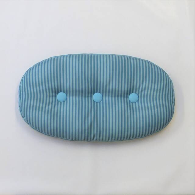 Bon-Bon 50 cm Turquoise Striped Oval Pillow - image 1