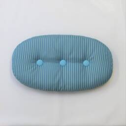 Bon-Bon 50 cm Turquoise Striped Oval Pillow - thumbnail 1