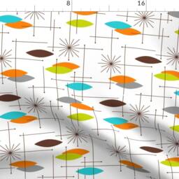 Mid Century Modern Curtain Panel - Space Age Abstract Atomic Retro 1950S Brown Orange Teal Custom Orbs 7 By Tonyanewton - thumbnail 4